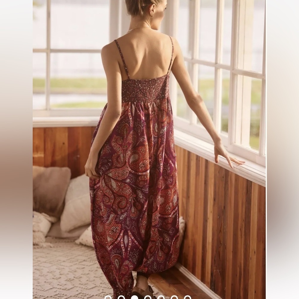 LAST CALL Anthropologie printed lounge jumpsuit - Picture 3 of 7